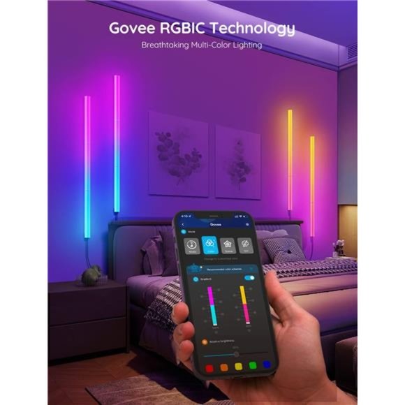 Glide LED Wall Lights, RGBIC Wall Lights, Works with Alexa and Google Assistant - Picture 5 of 6